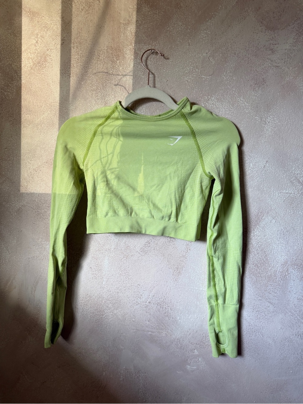 Gymshark Lime Green Seamless Long Sleeve Cropped Top